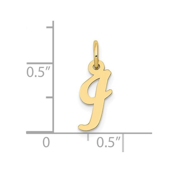 10k Yellow Gold Small Script Initial I Charm - Picture 3 of 8